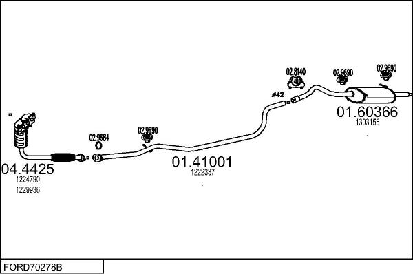 MTS FORD70278B017305 - Impianto gas scarico autozon.pro