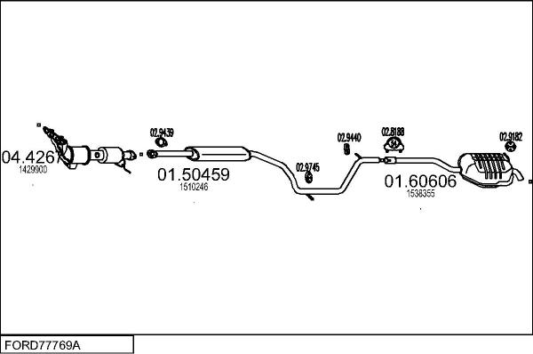 MTS FORD77769A022515 - Impianto gas scarico autozon.pro