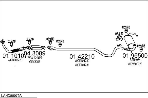 MTS LAND88079A010541 - Impianto gas scarico autozon.pro