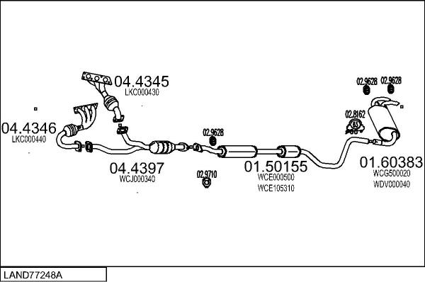 MTS LAND77248A132008 - Impianto gas scarico autozon.pro