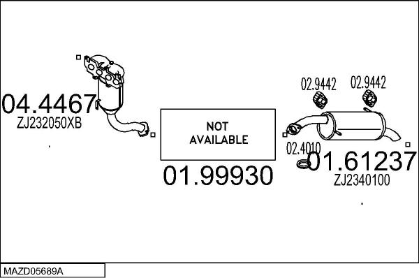 MTS MAZD05689A023397 - Impianto gas scarico autozon.pro