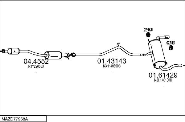 MTS MAZD77968A028376 - Impianto gas scarico autozon.pro