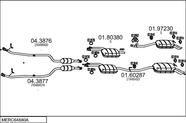 MTS MERC64880A008687 - Impianto gas scarico autozon.pro