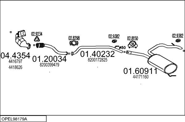 MTS OPEL98179A019922 - Impianto gas scarico autozon.pro