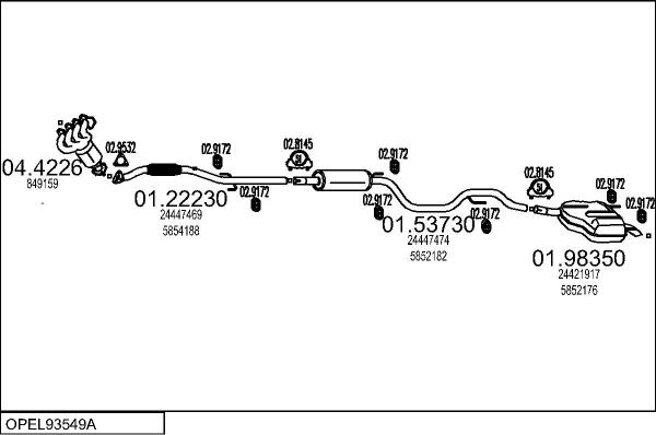 MTS OPEL93549A018242 - Impianto gas scarico autozon.pro