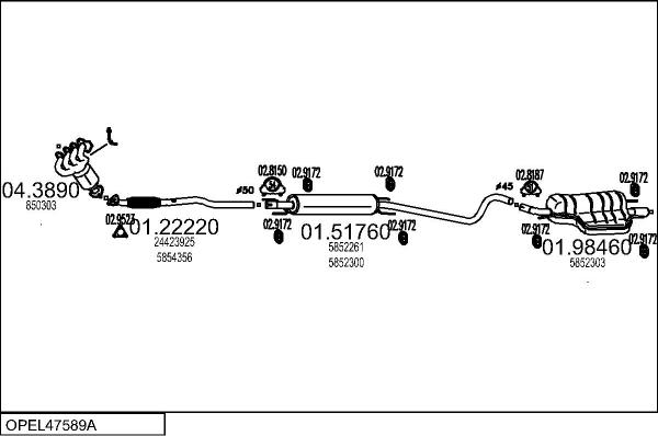 MTS OPEL47589A017846 - Impianto gas scarico autozon.pro