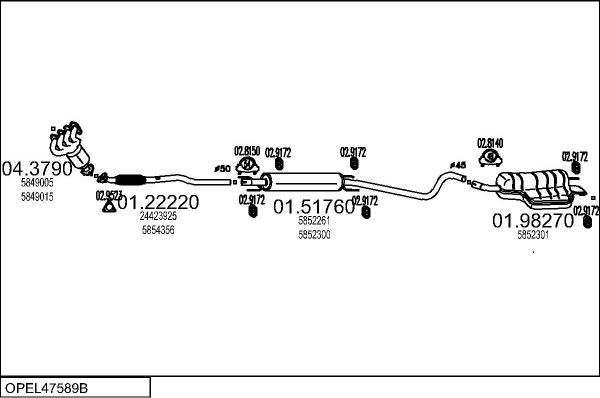 MTS OPEL47589B017846 - Impianto gas scarico autozon.pro
