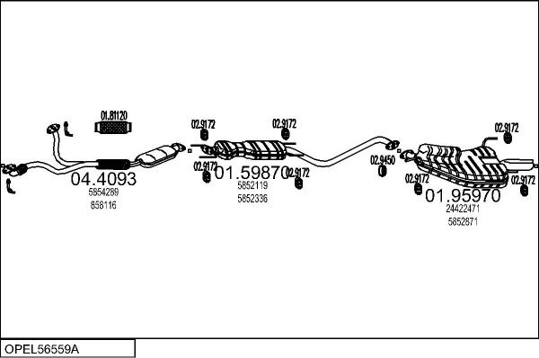 MTS OPEL56559A005121 - Impianto gas scarico autozon.pro