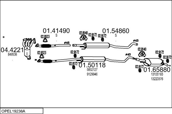 MTS OPEL19238A019279 - Impianto gas scarico autozon.pro