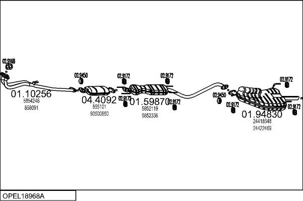 MTS OPEL18968A010034 - Impianto gas scarico autozon.pro