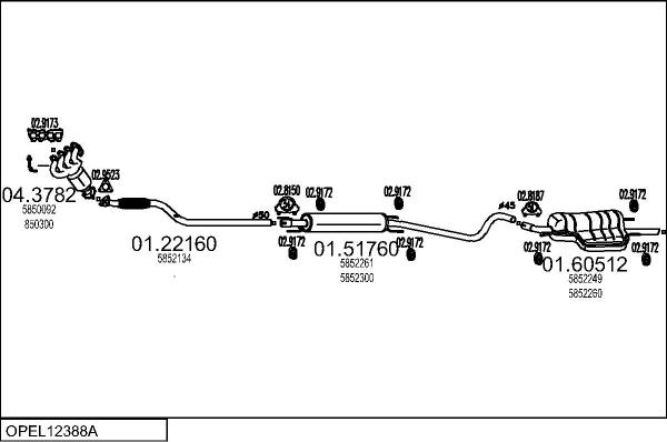 MTS OPEL12388A129055 - Impianto gas scarico autozon.pro