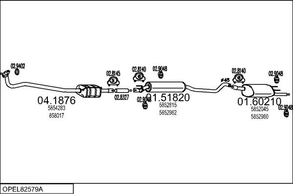 MTS OPEL82579A001840 - Impianto gas scarico autozon.pro