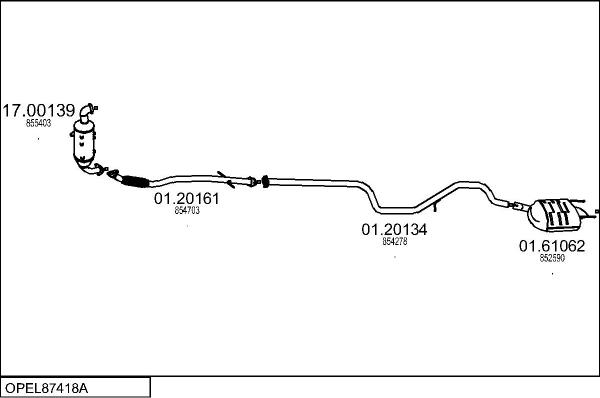 MTS OPEL87418A059256 - Impianto gas scarico autozon.pro