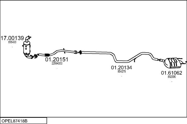 MTS OPEL87418B059256 - Impianto gas scarico autozon.pro