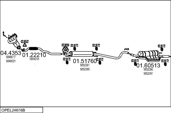 MTS OPEL24678B017712 - Impianto gas scarico autozon.pro