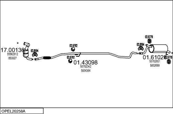 MTS OPEL20258A009175 - Impianto gas scarico autozon.pro