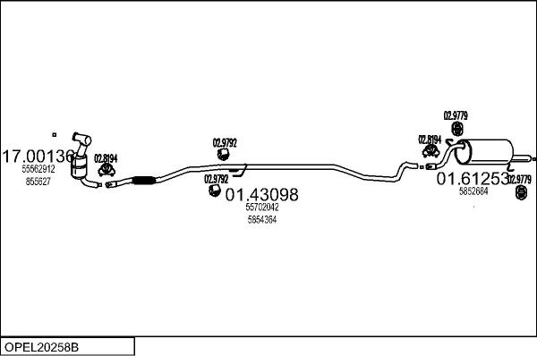 MTS OPEL20258B009175 - Impianto gas scarico autozon.pro