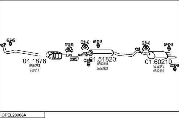 MTS OPEL28968A014751 - Impianto gas scarico autozon.pro