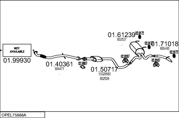 MTS OPEL75888A032086 - Impianto gas scarico autozon.pro