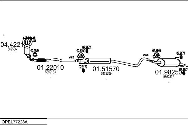 MTS OPEL77228A009956 - Impianto gas scarico autozon.pro