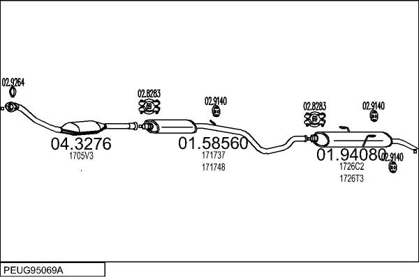 MTS PEUG95069A027260 - Impianto gas scarico autozon.pro