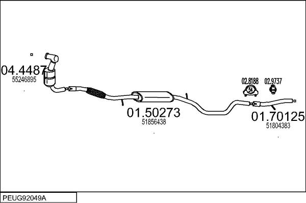 MTS PEUG92049A006653 - Impianto gas scarico autozon.pro