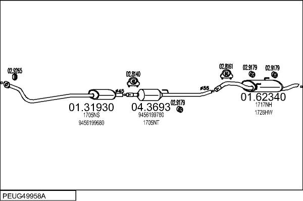 MTS PEUG49958A020469 - Impianto gas scarico autozon.pro