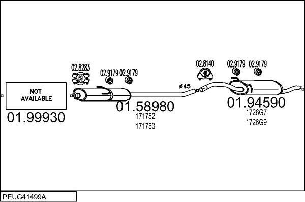 MTS PEUG41499A008220 - Impianto gas scarico autozon.pro