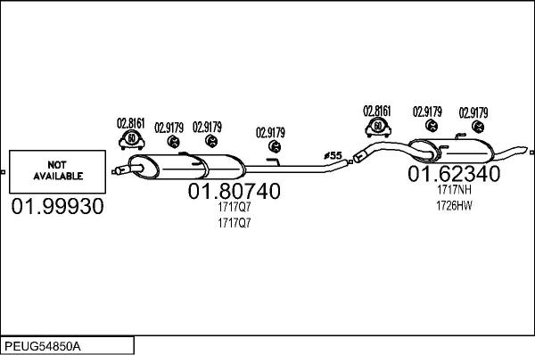 MTS PEUG54850A017505 - Impianto gas scarico autozon.pro