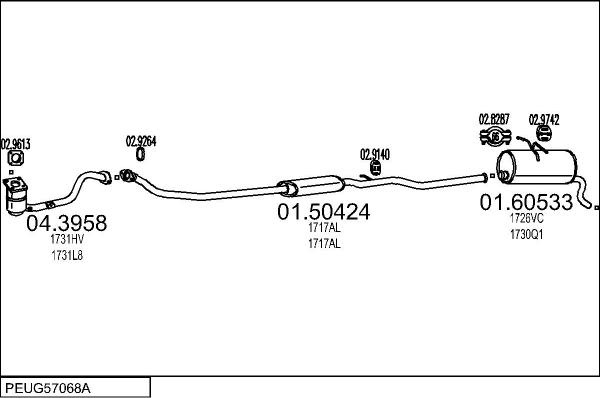 MTS PEUG57068A017576 - Impianto gas scarico autozon.pro