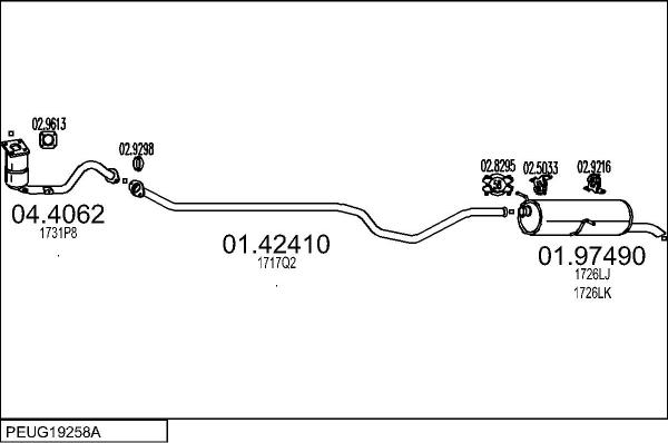 MTS PEUG19258A020847 - Impianto gas scarico autozon.pro