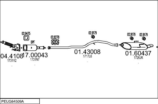 MTS PEUG84509A015854 - Impianto gas scarico autozon.pro