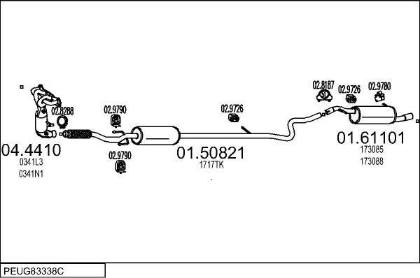MTS PEUG83338C117338 - Impianto gas scarico autozon.pro