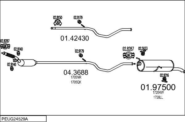 MTS PEUG24529A017915 - Impianto gas scarico autozon.pro