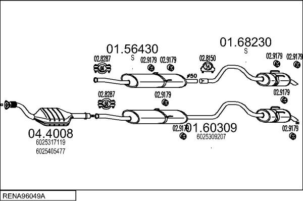 MTS RENA96049A016598 - Impianto gas scarico autozon.pro