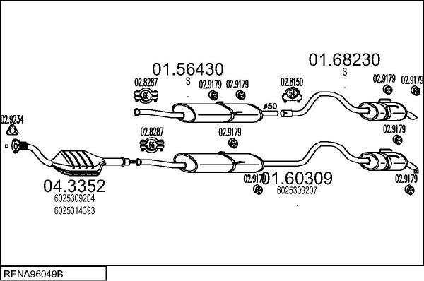 MTS RENA96049B016598 - Impianto gas scarico autozon.pro