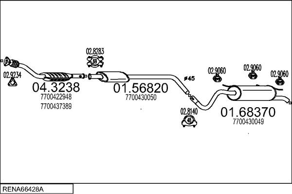 MTS RENA66428A057731 - Impianto gas scarico autozon.pro
