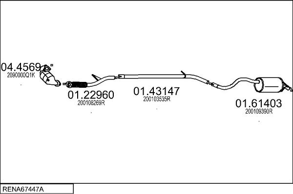 MTS RENA67447A133455 - Impianto gas scarico autozon.pro