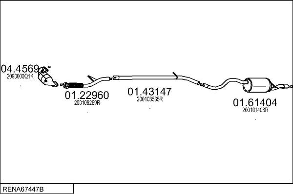 MTS RENA67447B133455 - Impianto gas scarico autozon.pro