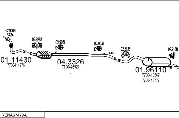 MTS RENA67479A028765 - Impianto gas scarico autozon.pro
