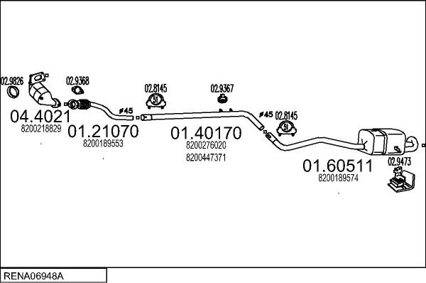 MTS RENA06948A134732 - Impianto gas scarico autozon.pro