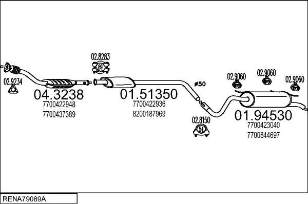 MTS RENA79089A057731 - Impianto gas scarico autozon.pro
