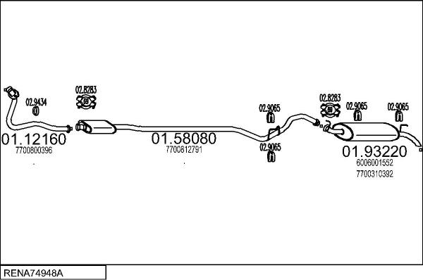 MTS RENA74948A003771 - Impianto gas scarico autozon.pro
