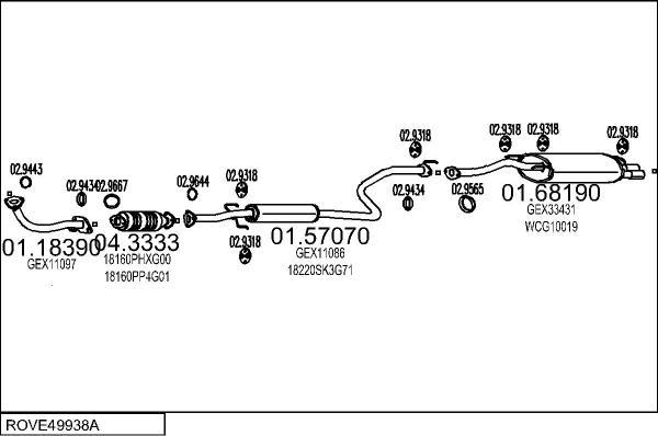MTS ROVE49938A003229 - Impianto gas scarico autozon.pro