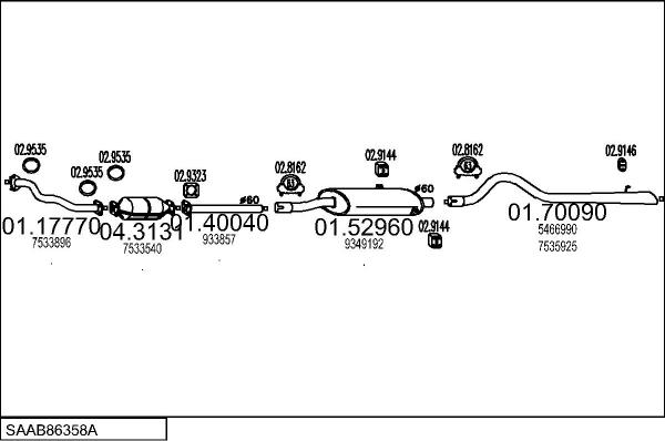 MTS SAAB86358A007353 - Impianto gas scarico autozon.pro