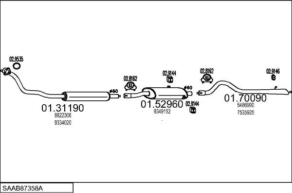 MTS SAAB87358A007353 - Impianto gas scarico autozon.pro