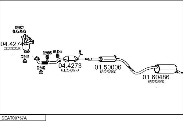 MTS SEAT00757A133075 - Impianto gas scarico autozon.pro