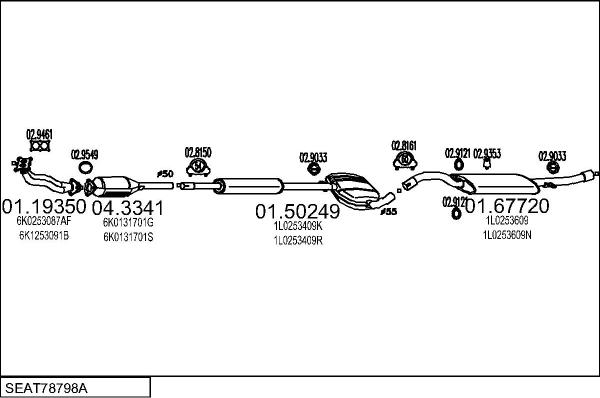 MTS SEAT78798A007903 - Impianto gas scarico autozon.pro