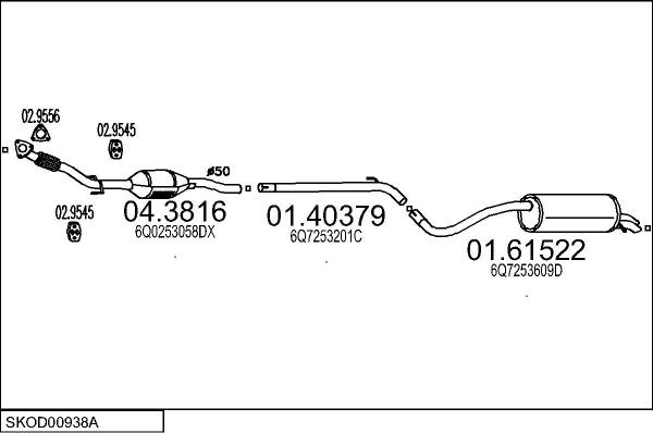 MTS SKOD00938A019278 - Impianto gas scarico autozon.pro