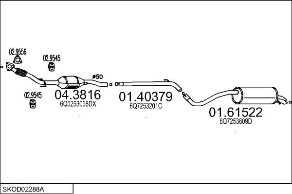 MTS SKOD02288A019278 - Impianto gas scarico autozon.pro